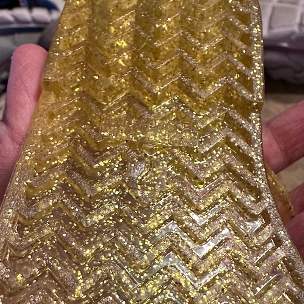 Kids Glitter Pineapple Sandals never worn